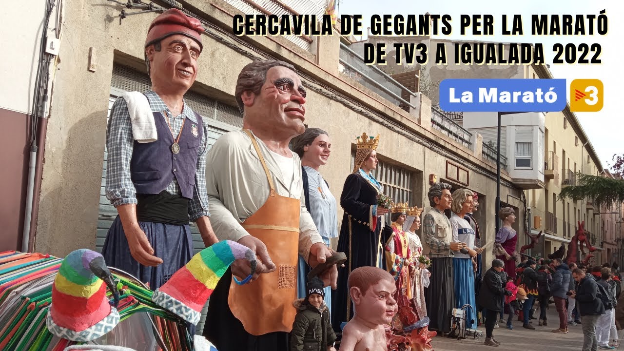 Cercavila de gegants per la Marató de TV3 a Igualada (18/12/2022)