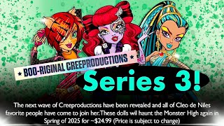 🎀💀MONSTER HIGH💀🎀| 2024 NEWS❗️| Creeproductions WAVE 3 Lineup REVEAL, G3 Core SERIES 3 & MORE!!🍵🔥👀