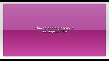 How to add a git repo in package.json file