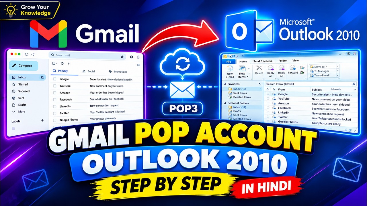How To Configure Gmail POP Account In Microsoft Office Outlook 2010 ...