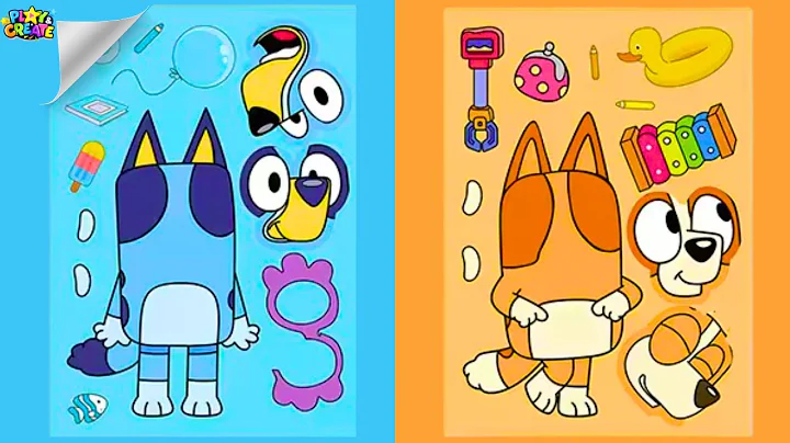 Bluey & Bingo Valentine Stickers! DIY Make a Face Activity - Bluey & Friends #bluey