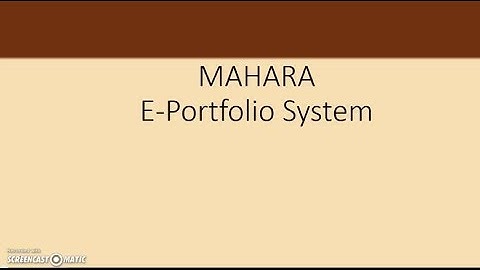 Mahara Portfolio Overview