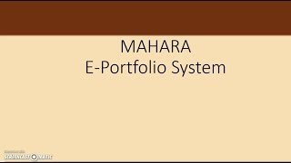 Mahara Portfolio Overview