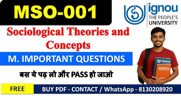IGNOU MSO-001 Most Important Questions With Answers 2025 | MA Sociology In English Medium | IGNOU