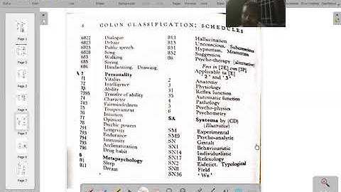 Colon Classification Tutorial -  Systems and Specials - Part 1