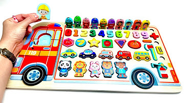 Best Learn Shapes, Numbers, Counting 1 to 10 with Firetruck Puzzle
