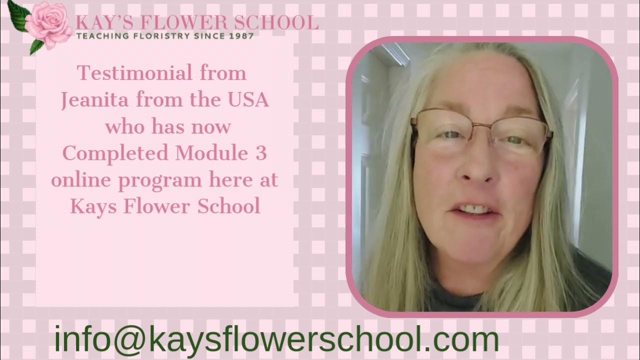 Testimonial from Jeanita, a student from the USA on our Module 3