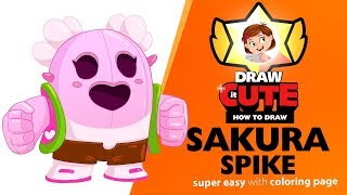 How to draw Sakura Spike super easy | Brawl Stars drawing tutorial