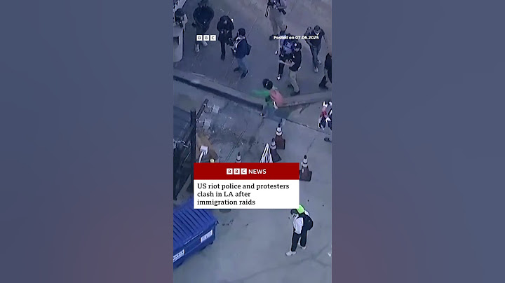 Riot police and protesters clash after Los Angeles immigration raids. #US #BBCNews