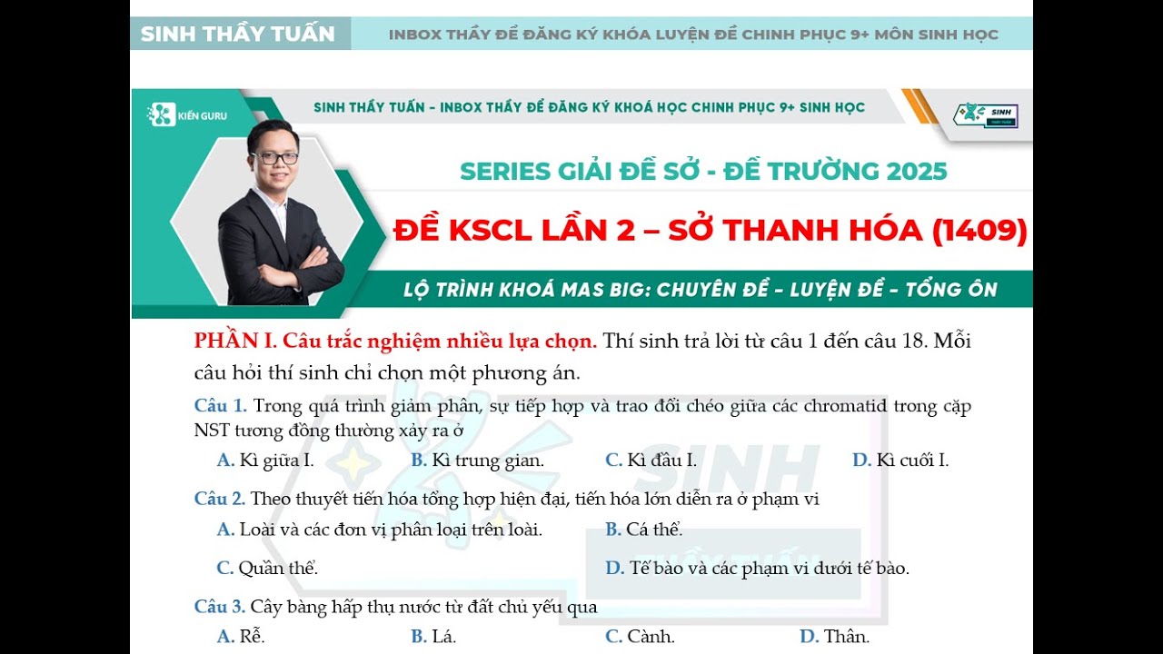 GIẢI ĐỀ KSCL LẦN 2 SỞ THANH HÓA || Series giải đề Sở - đề trường năm 2025 - Đề 22