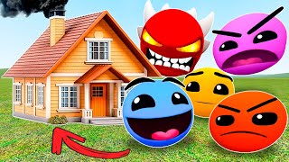 NEW FIRE IN THE HOLE FAMILY GEOMETRY DASH vs HOUSE! (Garry's Mod)