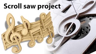 Scroll saw pattern - Music notes