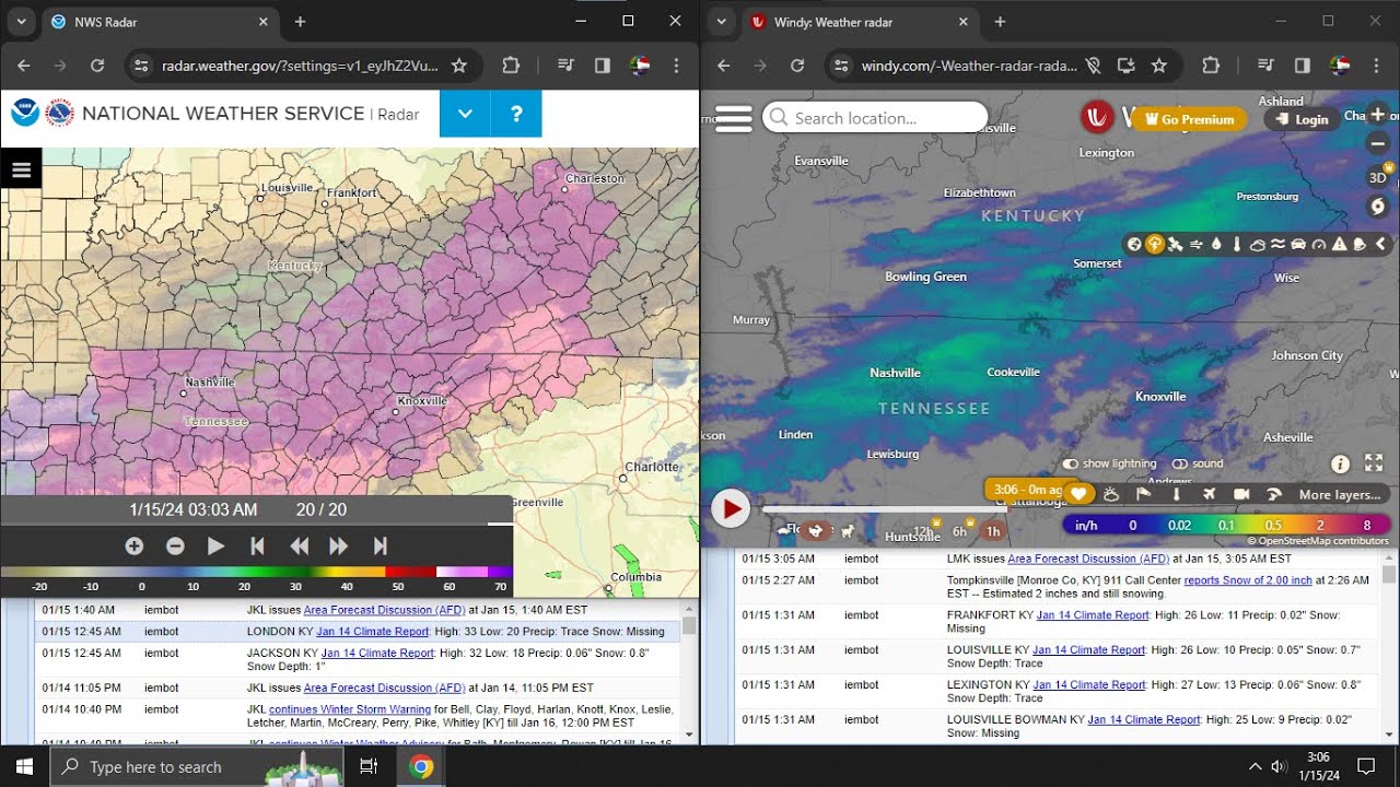 (Live) Winter Storm Heather in South.. w/ WXK36 & Radars 1/14 YouTube