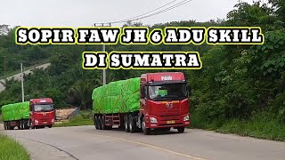 AKSI DUA TRUK FAW JH 6 SIBA SURYA KEJAR-KEJARAN ⛔❎ MUATAN BERAT  PULUHAN TON 🚒