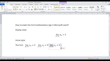 How to make the limit (mathematics) sign in Microsoft word?