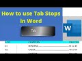 How to set Tab Stops in Word |Types of Tab stops in Word|create Tab stops in Word