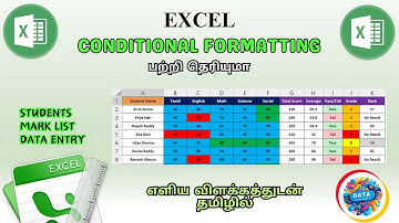 EXCEL CONDITIONAL FORMATTING IN TAMIL | SCHOOL STUDENT MARK WITH CONDITIONAL FORMATTING IN EXCEL