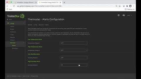 How to configure System Alerts for the TrickleStar Smart Thermostat