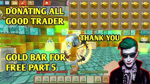 SKYBLOCK DONATING GOLD BAR TO ALL TRADER PART 5 | RAPPY PRO BG