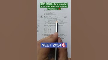 molecular basis of inheritance NEET 2019 PYQ 📌 || #shorts #neet2024 #motivation #study #neet #mbbs