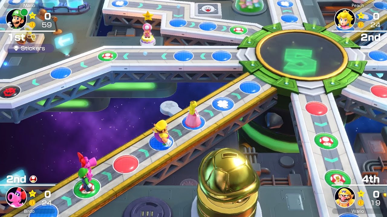 Mario Party Superstars #423 Space Land Luigi vs Peach vs Wario vs Birdo -  YouTube
