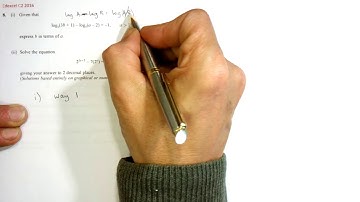 Edexcel C2 2016 Q8 Logs