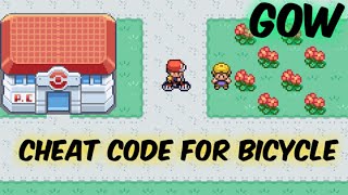 BICYCLE CHEAT CODE FOR FIRERED,LEAFGREEN,ASHGRAY || POKEMON FIRERED,LEAFGREEN,ASHGRAY CHEAT YouTube