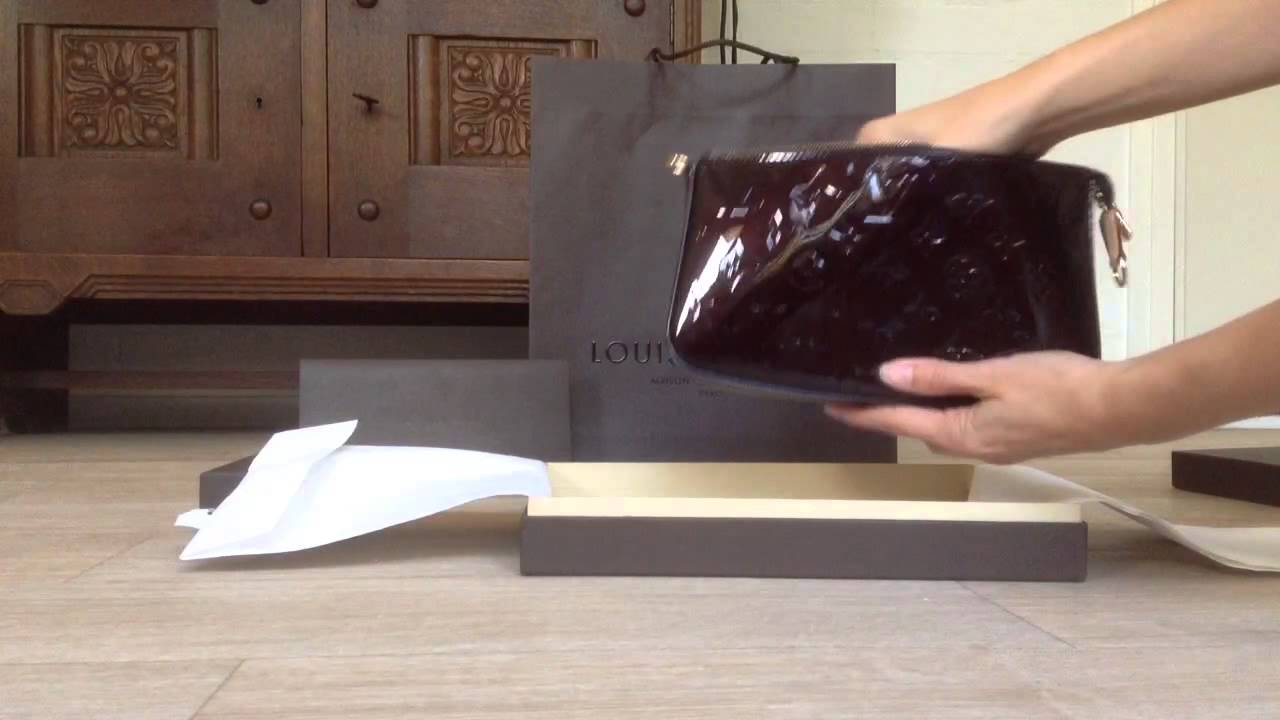 Unboxing Louis Vuitton Pochette Accessoires Vernis Amarante 