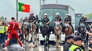 🇵🇹 Cristiano Ronaldo & Team Portugal Receive an EPIC Police Escort in Toronto! 🐎🔥