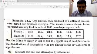 Example Mann Whitney U test