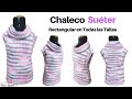 ✅ Tejidos Palitos 🌈 Pullover Chaleco con Cuello Volcado a Dos Agujas en Todas las Tallas