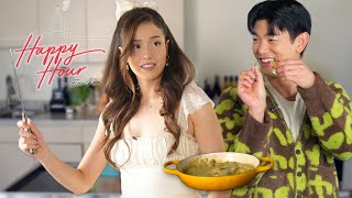 Pokimane & Eric Nam Serve Pesto Tteokbokki | Happy Hour