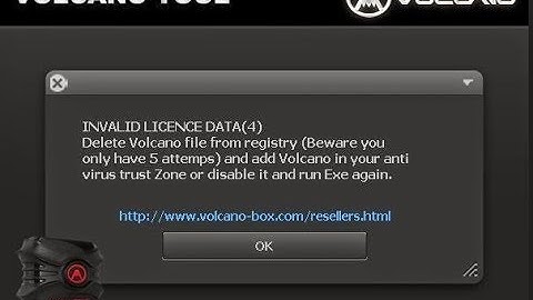 volcano invalid licence data + cannot connect to server solved By MS