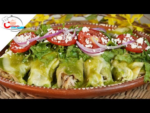 La MEJOR!!! Receta De Enchiladas Verdes | Cocinando con Angel