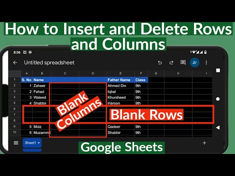 How to Insert and Delete Rows and Columns in Sheets on Mobile | How to ...