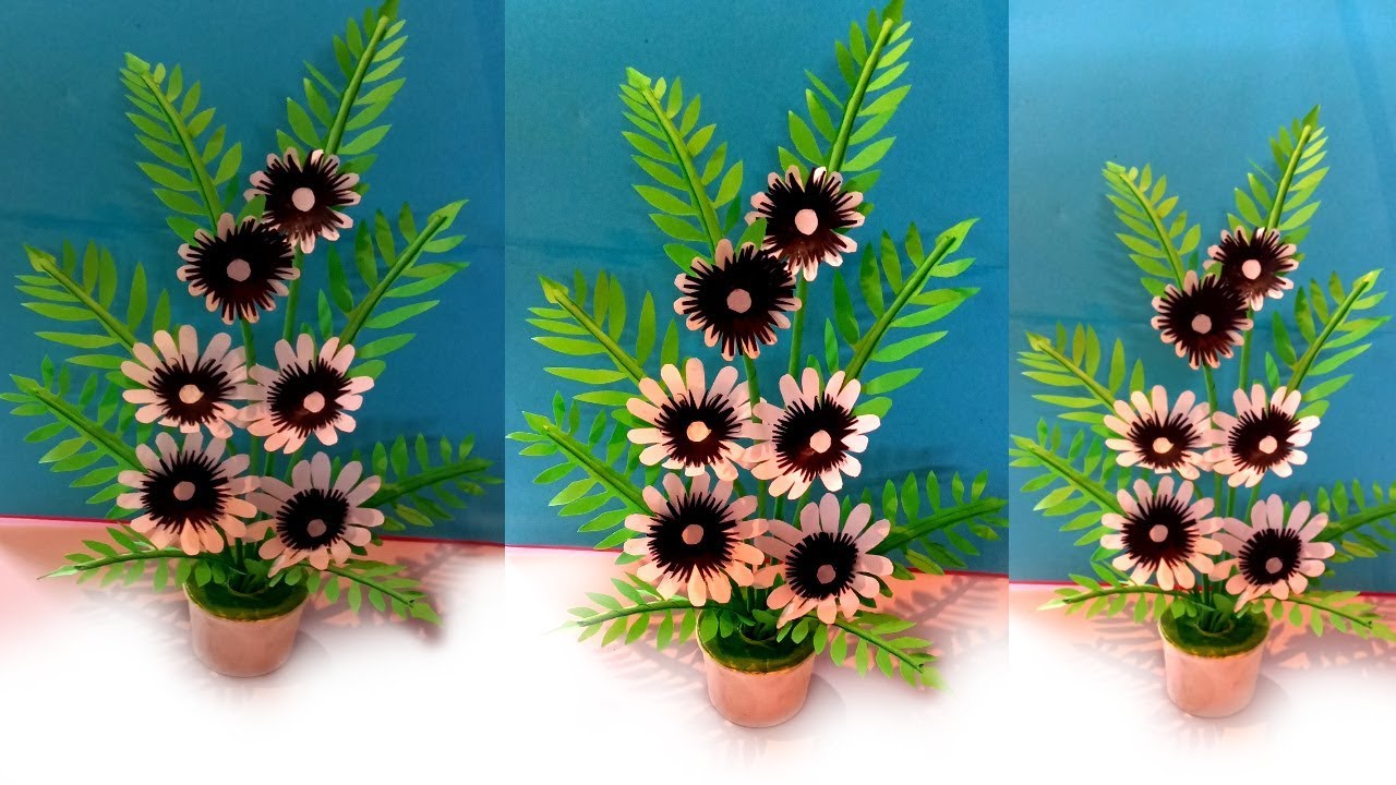 paper flowers tree / decoration flower tree / how to make paper flowers