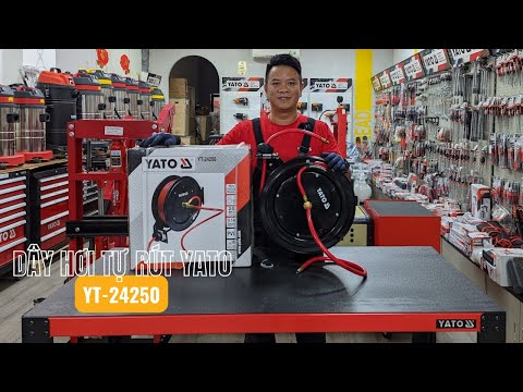 Video Cuộn dây hơi tự rút Yato YT-24250 | Air Hose Reel |... - youtube