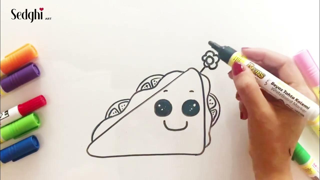How To Draw A Funny Sandwich 🥪 😋 YouTube