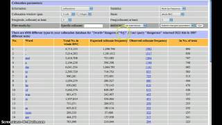 Screencast 5.1: Introduction to the Collocations tool on BNCweb