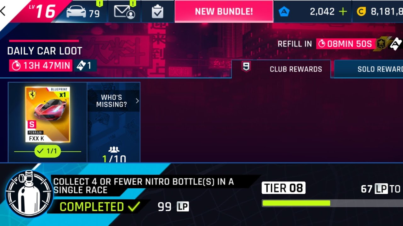 ASPHALT 9 COLLECT 4 OR FEWER NITRO BOTTLE, PERFORM 2 BARREL ROLL IN A
