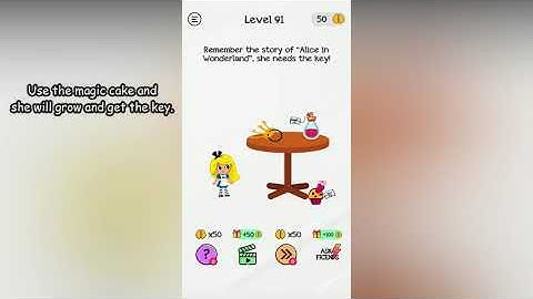 Braindom Level 91 Alice in Wonderland she need the key