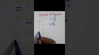 Decimals to Fractions#maths#mathstricks