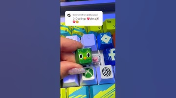 Drawing D for DUOLINGO Logo! But on my keyboard!@duolingo #keyboard #keycaps