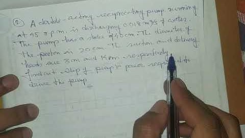 Reciprocating Pump: Numerical