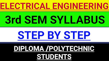 Electrical Engineering Diploma 3rd sem syllabus||EE