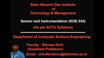 Sensor and Instrumentation (KOE 034) | Introduction to Smart Sensors