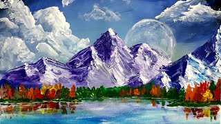 Easy Acrylic Landscape Painting | How to paint a easy Landscape