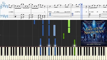 A Million Dreams (Reprise) (from The Greatest Showman) (Synthesia Piano Tutorial w/Lyrics)