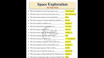 Space Exploration, History and Facts#OnePaperMcqs#chandrayaan3mission #isrochandrayaan3 #shorts