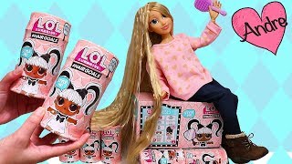 Juguetes con Andre imita peinados Muñecas L.O.L. Hairgoals!!! Jugando con Rapunzel muñeca grande